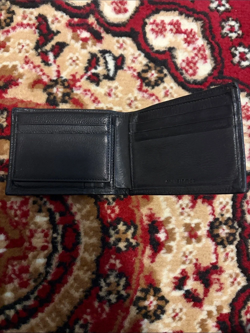 Perry Ellis Black Leather Bifold Wallet